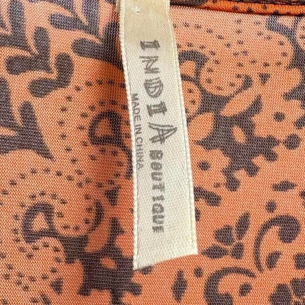 India Boutique Brown Maxi Dress with Orange Medallion Print - Picture 4 of 8